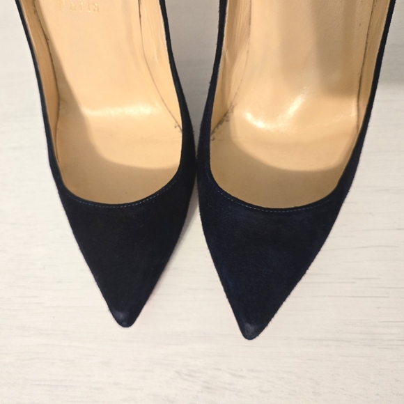 Louboutin Navy Blue Suede Pumps - Picture 2 of 6